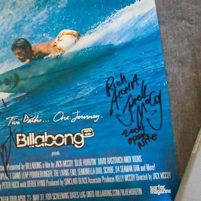 Blue Horizon signed open night by Dave Rastovich and Jack McCoy to Rich Aloha