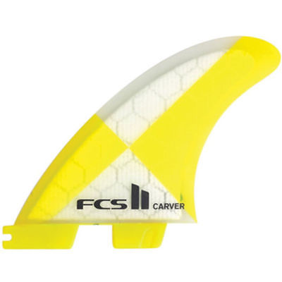 NEW FCS II Carver Performance Core PC Tri 3 Fin Set - Large L - Yellow