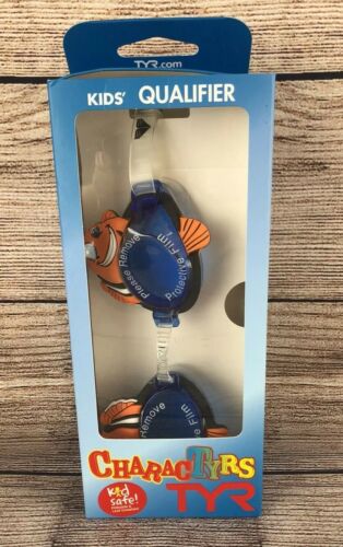 TYR Kids Qualifier CharaTYR Swim Goggles NEW - Orange Clown Fish Nemo