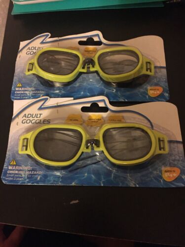 2 Adult Swim Goggles (Yellow) for ages 14+, Brand New & Sealed