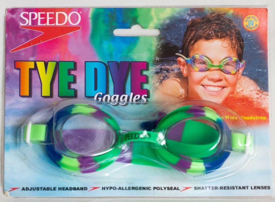 Speedo Kid's Tye Dye Rainbow Swim Goggles - NEW