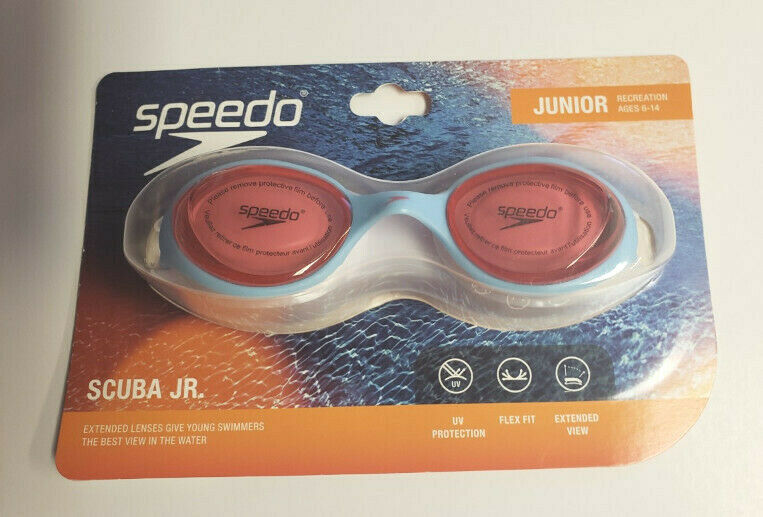 Speedo Scuba Jr Swimming Goggles Flex Comfortable Fit Blue/Pink NEW Ages 6-14
