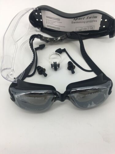 Jogoo BLACK Swimming Goggles, Anti-Fog, UV Protection with Protection Case
