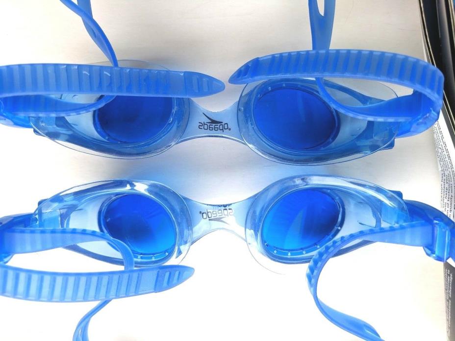 Set of 2 Speedo Jr. Hydrospex Blue Unisex Kids Swim Goggles Age 3 - 8 Pre-Owned