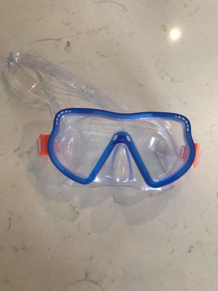 Childs Blue Orange Mask For Ages 7 and up by Aqua Sport Swim Goggles