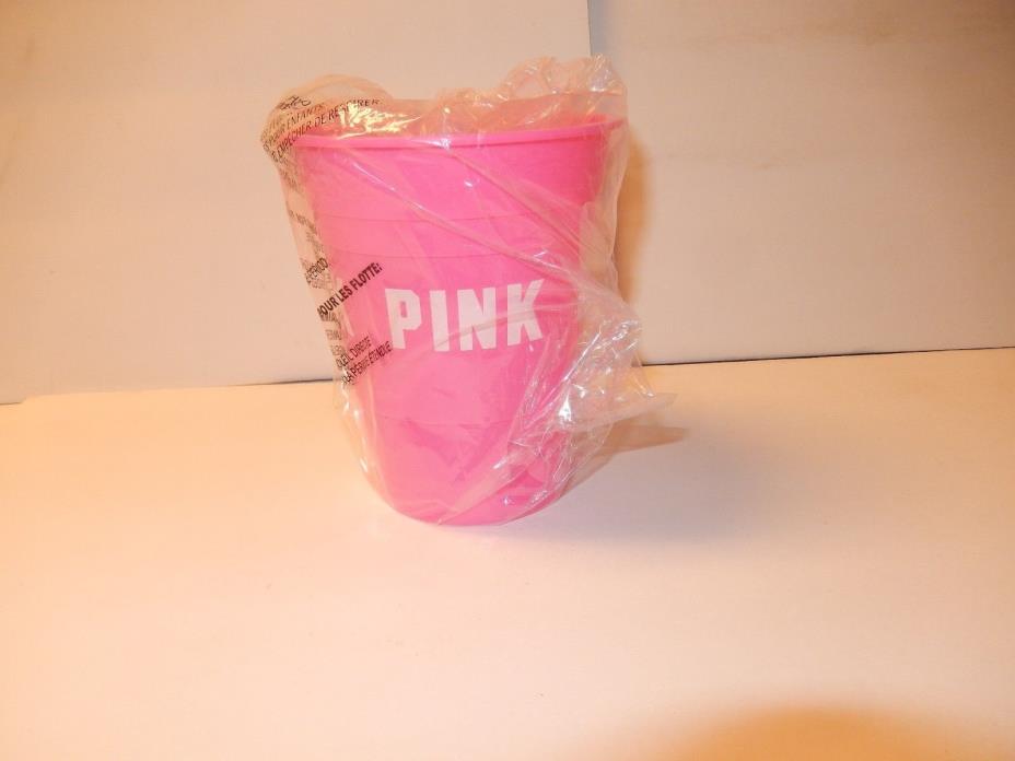 NEW Victoria's Secret PINK Pizza Pool Float Drink Holder & Pink 16 oz Drink Cup