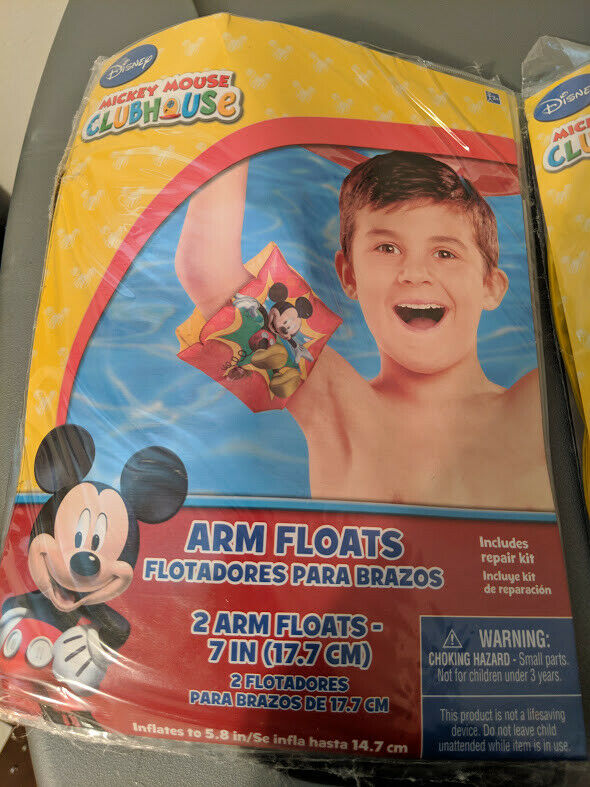 NEW IN PACKAGE! Disney Mickey Mouse Kids Swim Arm Floats Pool Beach Floaties