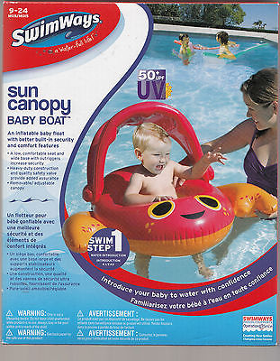 SwimWays Step One Sun Canopy Baby Boats Ages 9-24 months free shipping