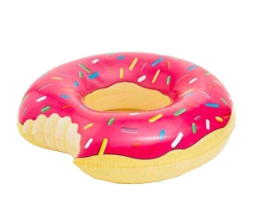 Inflatable Giant Donut Ring Float Pink Swimming Pool Tube 120CM Keedi & ball