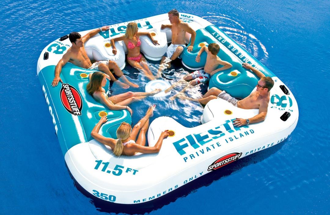 Huge Inflatable Floating Island Raft Large 8 Person Float Boat Lake Sports SALE!