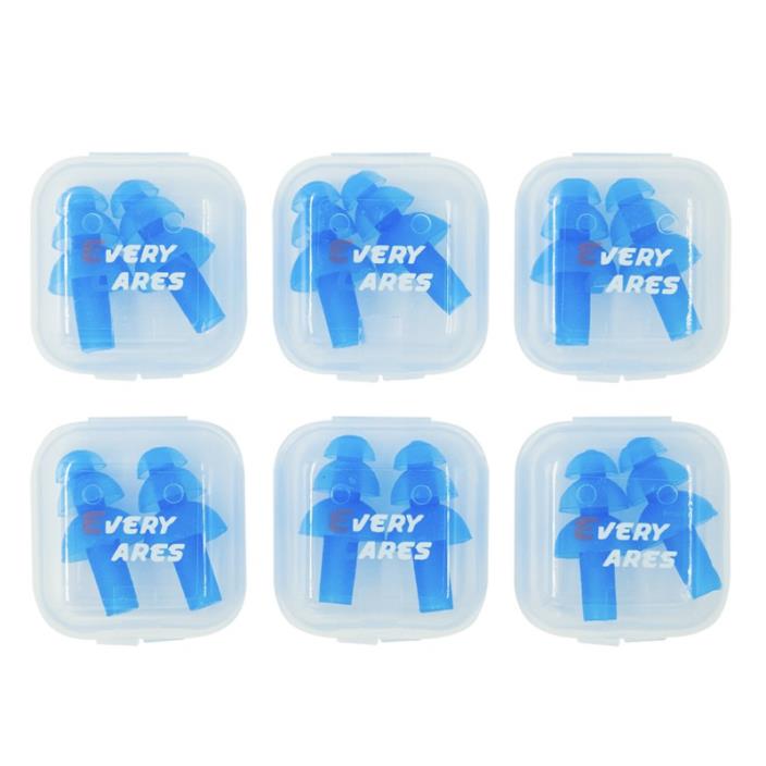 Every Cares Silicone Swimming Earplugs, 6 Pairs, Comfortable, Waterproof, Ear Pl