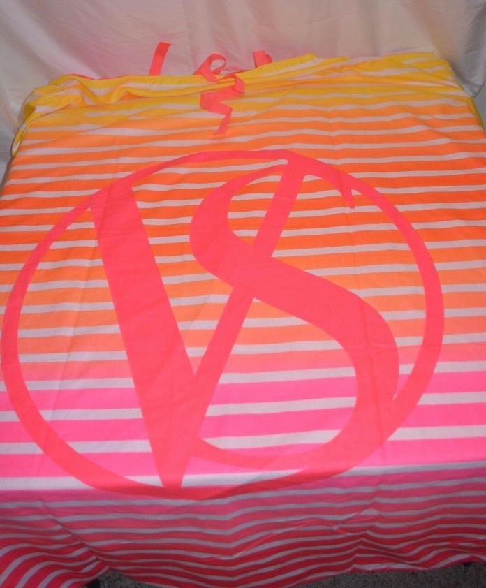 Victoria Secret Beach Blanket Towel Neon Pink Orange Yellow Roll Up Mat