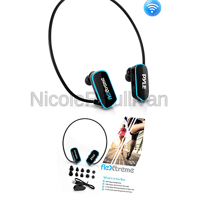 Waterproof MP3 Player Swim Headphone - Submersible IPX8 Flexible Wrap-Around ...