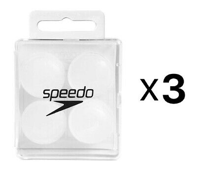 Speedo Silicone Ear Plugs - White, One Size Fits All (3-Pack)