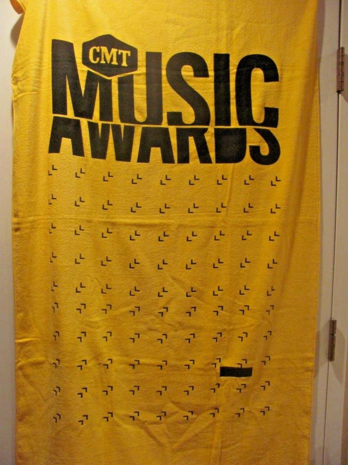 NEW CMT MUSIC AWARDS YELLOW BLACK OVERSIZED COTTON BEACH TOWEL 3 FEET X 5 FEET