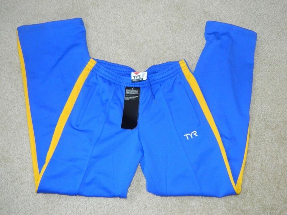 New with Tags TYR Swim Apparel Women's Sz Medium Warm Up Sweat Pants Blue Yellow