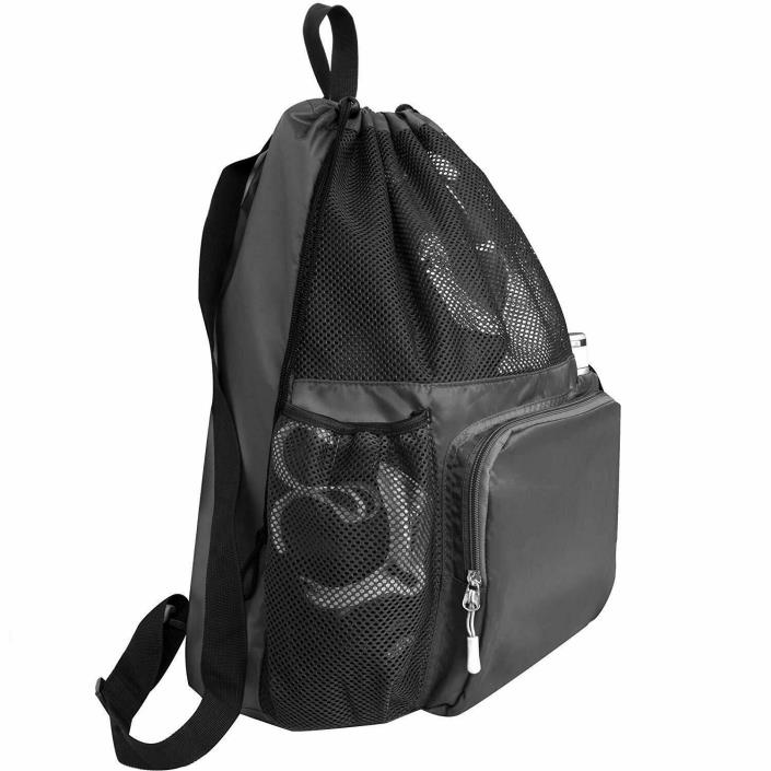 Large Swimming Equipment Mesh Bag, Gym Backpack, Separated Waterproof Dry Pocket