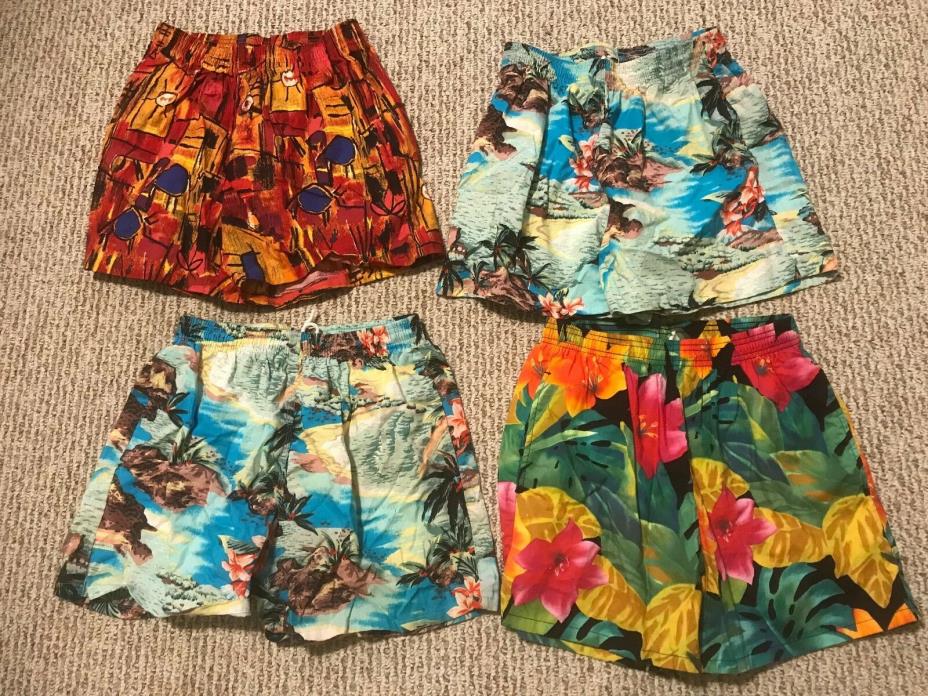 4 total vintage LEGGOONS usa made SWIM TRUCKS SHORTS (size adult S )