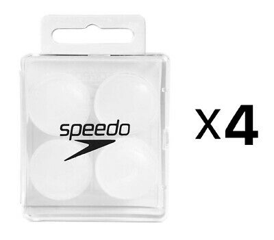 Speedo Silicone Ear Plugs - White, One Size Fits All (4-Pack)