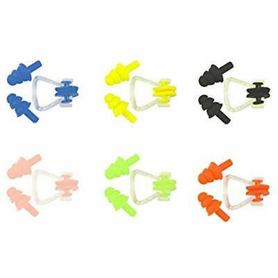 6 Sets Reusable Soft Silicone Swimming Earplugs And Nose Clip Protector Packaged