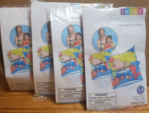 Intex Inflatable Mermaid Arm Bands Safety Floats Lot Of 4 Ages 3-6