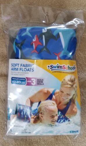 Swim School Soft Fabric Arm Floats. Level 3. Medium Large 40-80 Lbs.