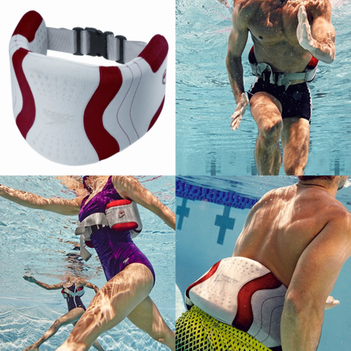 Hydro Resistant Jog Belt Swim Training Aid Silver/Red One Size SILVER Unisex