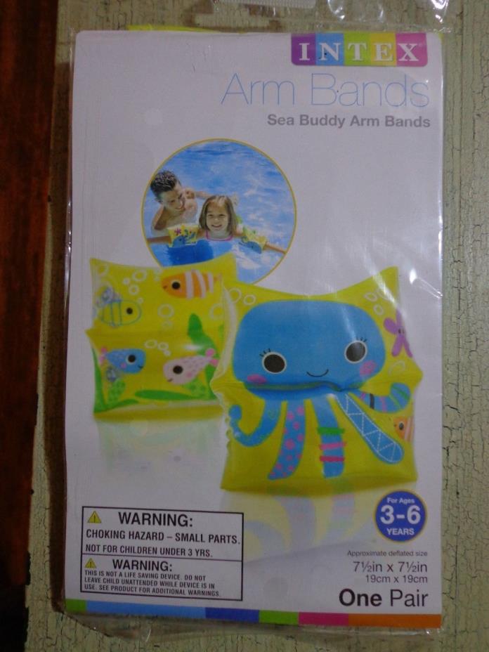New INTEX SEA BUDDY ARM BANDS FLOAT ONE PAIR FOR AGES 3-6 YEARS #59650WL OCTOPUS