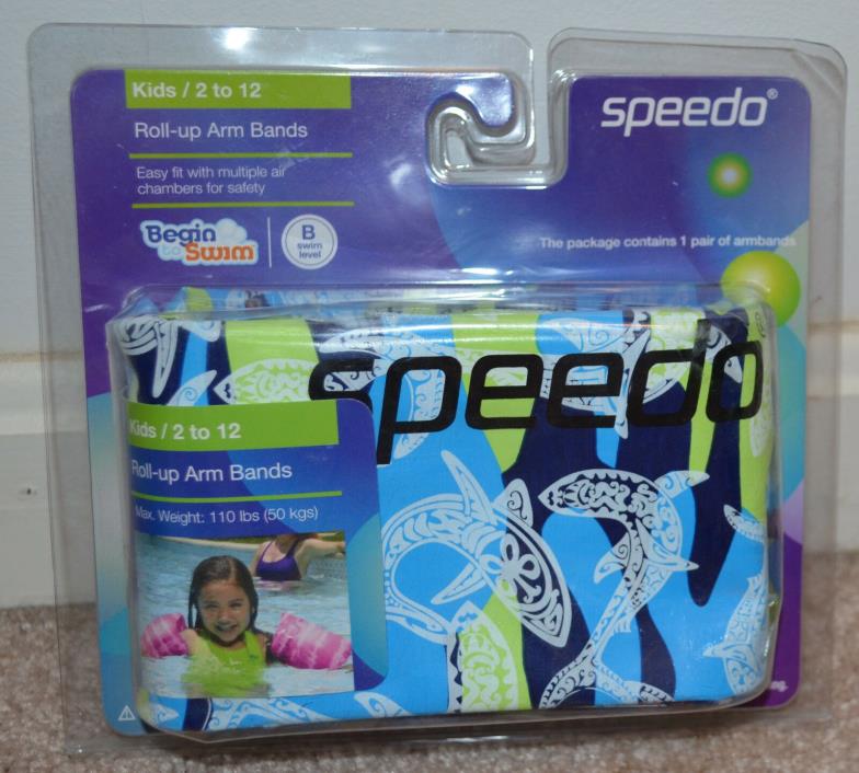 Speedo Begin to Swim Level B Kids Toddler Roll Up Arm Bands Flotation Support