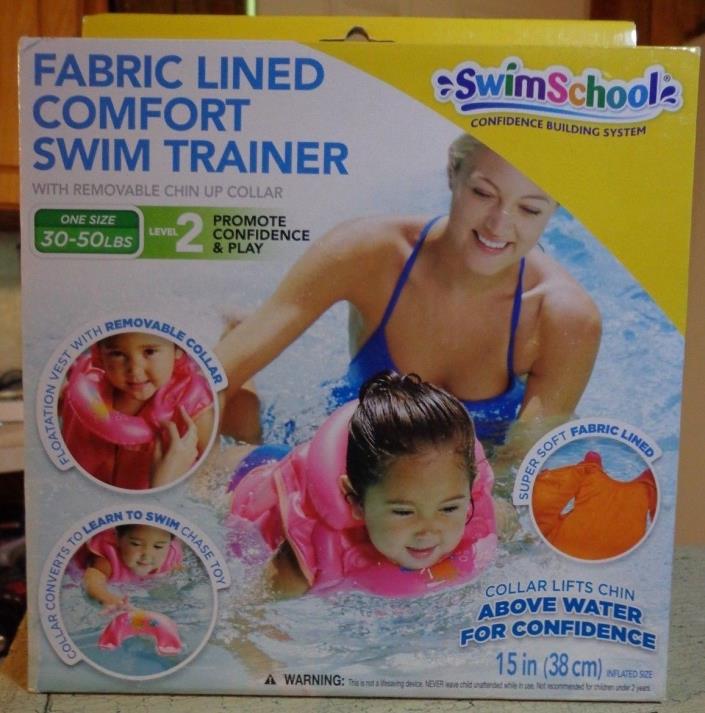 Child's Fabric Lined Comfort Swim Trainer w/ Chin Up Collar Size 30-50 lbs NEW