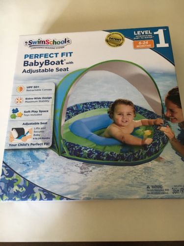 Swim School Confidence Building System Baby Boat Level 1 6-24 month UPF 50 BLUE