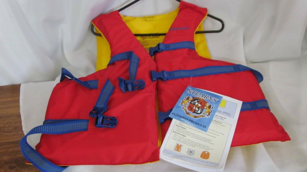 Stearns Adult Oversize Life jacket Never Used Red Type 3 pdf  Boating Fishing
