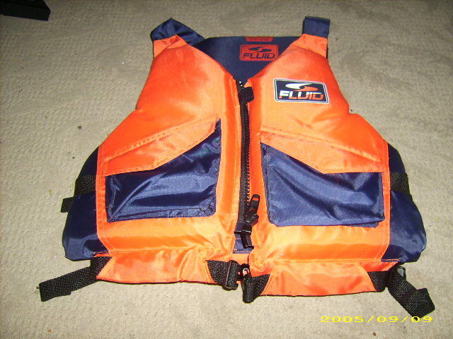 Fluid Life Vest Size Adult Small / Medium Petite Used For Canoeing Kayaking And