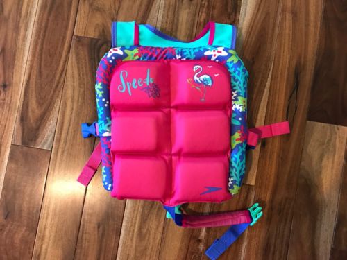 Speedo Youth Girl Lifejacket Barely Used 30-50 Lbs Pink