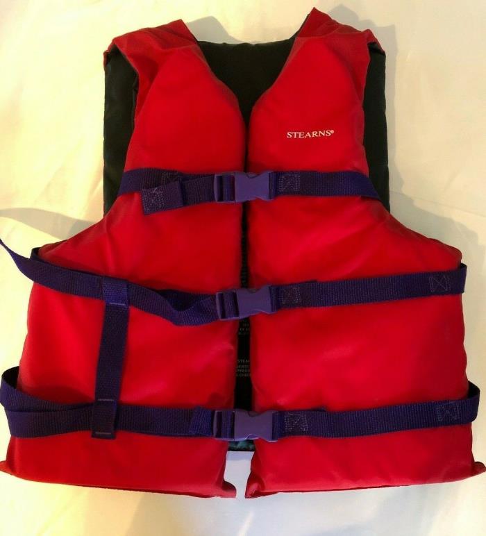 STERNS  life vest Adult Universal Coast Guard Approved Red Purple