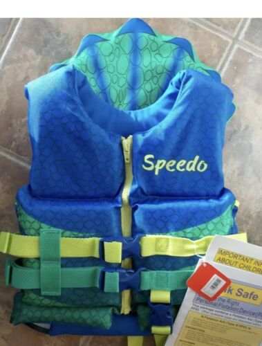 Speedo Child Neoprene Life Jacket Preserver Type III ~ NWT Boys Blue 30-50 lbs