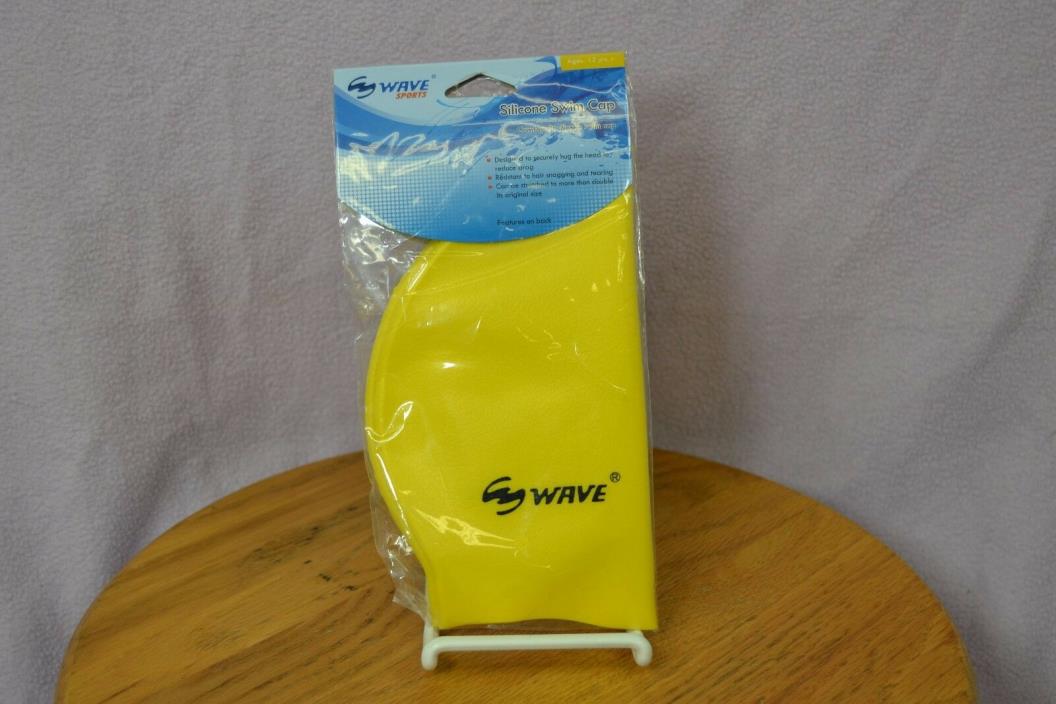 Wave Sports Comfort Fit Silicone Swim Cap Yellow Age 12+