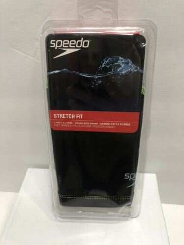Speedo Silicone Stretch Fit Swim Cap, Black/Silver, Large/X-Large