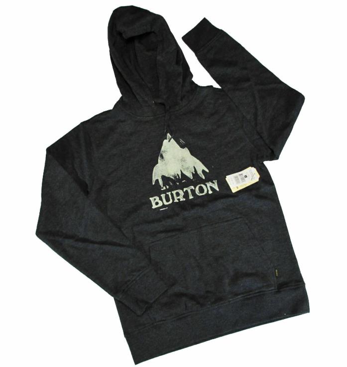 Burton Men's Pullover Hoodie, Stamped Mountain Recycled (S, True Black Heather)