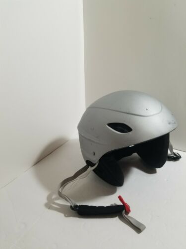 New Top Gear Silver Ski  Snowboard Helmet - Medium Size Adjustable!