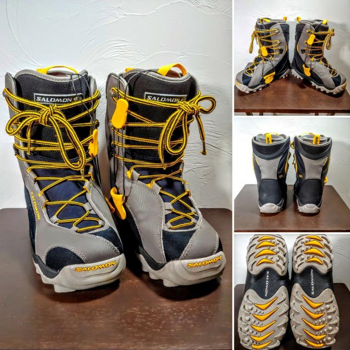 Men's Size 6.5 Salomon Cross Country Ski Boots Maori Autofit Gray / Yellow