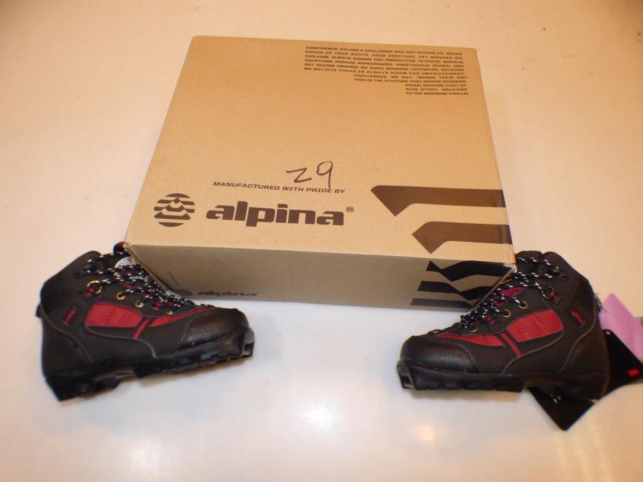 Alpine Whitewoods XC Ski Boot XCN Black/Red Size 30 EUR Touring NNN