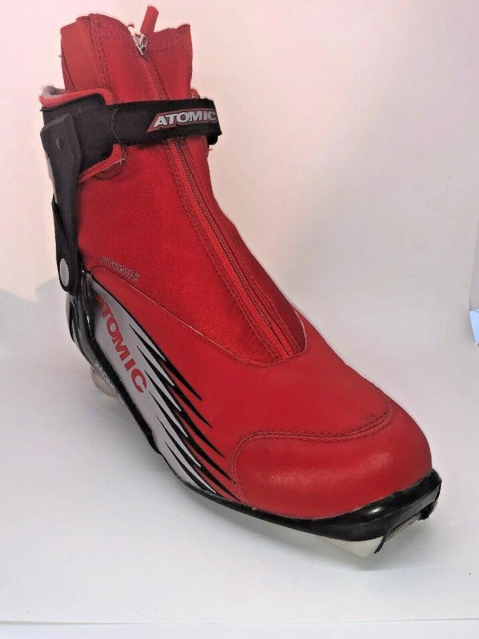 Atomic Red Racing Skate Ski Boots Men Size 8.5  42  Cross Country Ski Boot Shoe