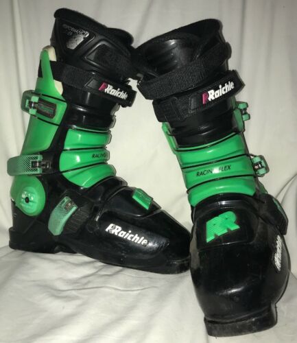 Raichle Flexon Racing Flex Black Green ski boots 27.0 310mm *Great Condition*