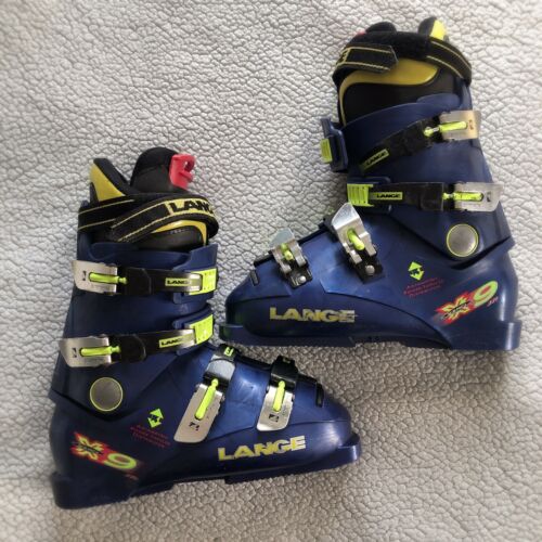 Lange X Zero 9 Downhill Ski Boots Blue Yellow Size 26/26.5 Sole 305mm Mens 8