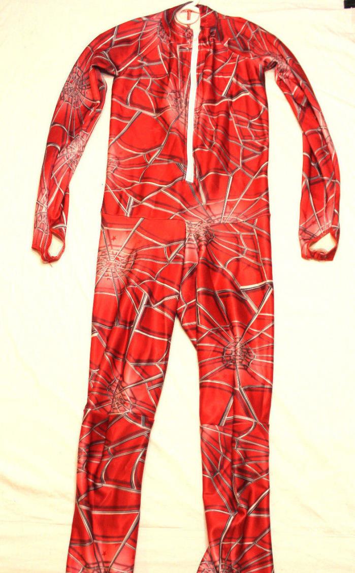 Spyder Mens Downhill Ski Racing full Suit Non-Padded adult large red spiderwebs