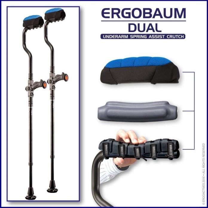 Ergoactives Ergobaum Dual Ergonomic Crutches SHOCK ABSORBER UNDERARM Pad  NEW!