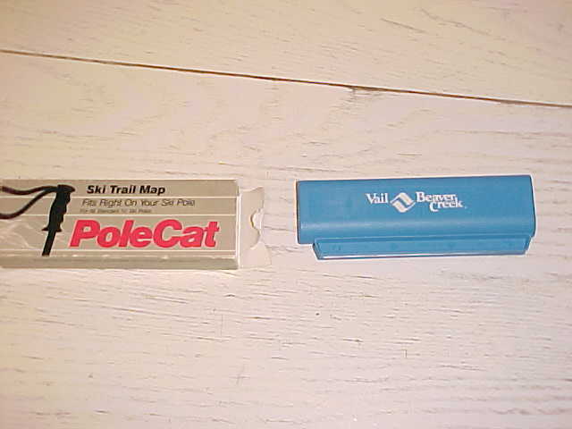 Vintage 1984 Polecat Ski Pole Trail Map Holder USA Map Vail & Beaver Creek CO