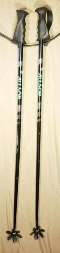 Vtg Allsop Shock Absorber ST Ski Poles 48” 122cm Black/Silver/Blk Made In Italy