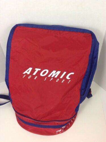 Vintage Red And Blue Atomic Ski Backpack